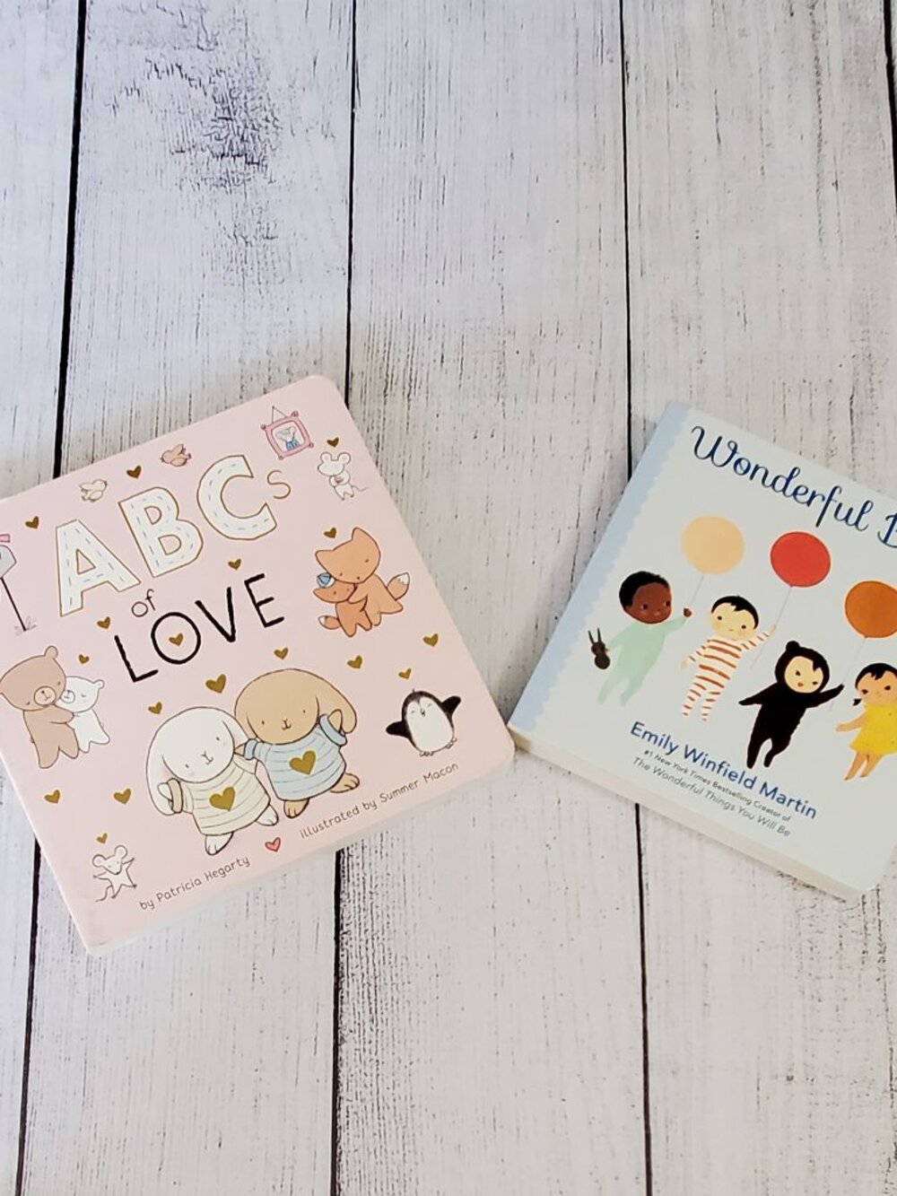 2 Baby Books Hard Cover Board Books "ABC Love" & "Wonderful Babies"